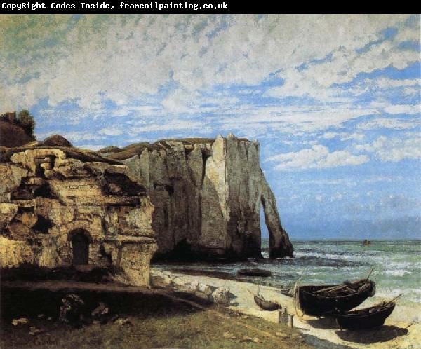Courbet, Gustave The Cliff at Etretat after the Storm